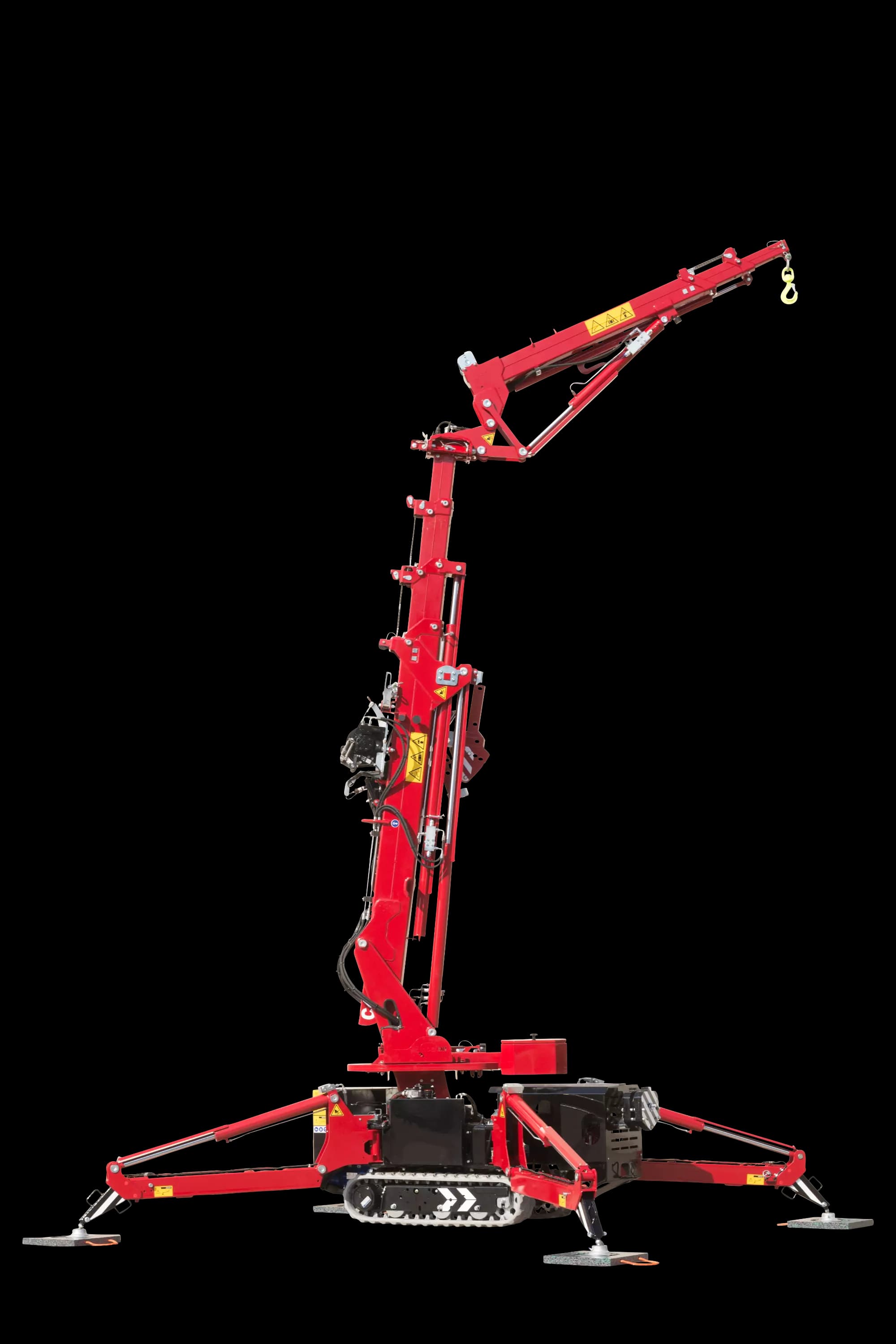 Image de la grue Hoeflon C4e en position verticale.